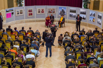 His Holiness the Dalai Lama at Comenius University in Bratislava, Slovakia on October 16, 2016. Photo/Somogyi