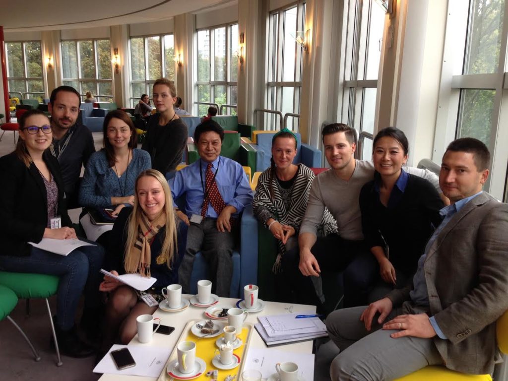 Representative Tashi Phuntsok and EU Advocacy Officer Rigzin Genkhang with the Parliamentary Assistants