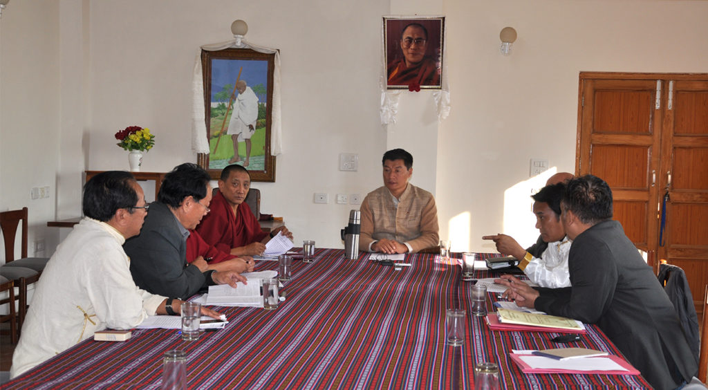 The emergency meeting of the Kalachakra organising committee headed by Sikyong Dr Lobsang Sangay, 16 November 2016.