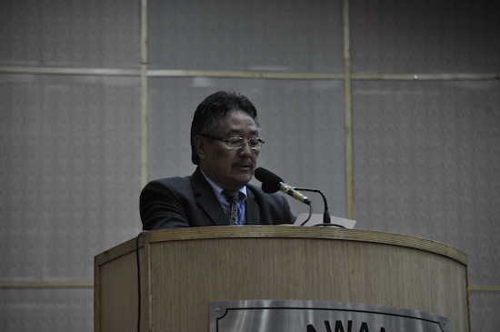 Home Kalon Addressing the gathering at Kalawangpo Convention Center.