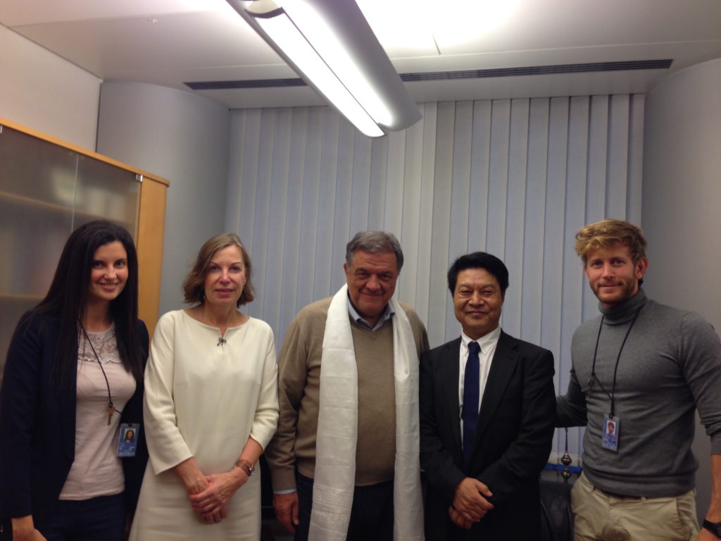 (From left) Ms Cova, Ms Bataille, MEP Pier Antonio Panzeri, Representative Tashi Phuntsok & Mr Grigo.