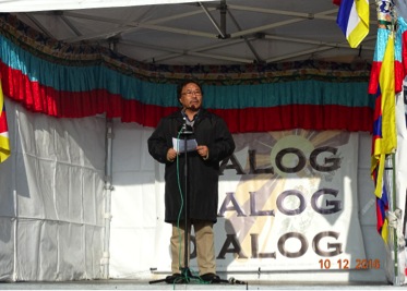 Mr Ngodup Dorjee, Representative of the Tibet Bureau addressing the gathering.