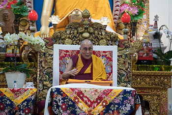 File photo of His Holiness the Dalai Lama at the Tsuglagkhang in Dharamsala, HP, India. (PhotoTenzin Choejor/OHHDL)