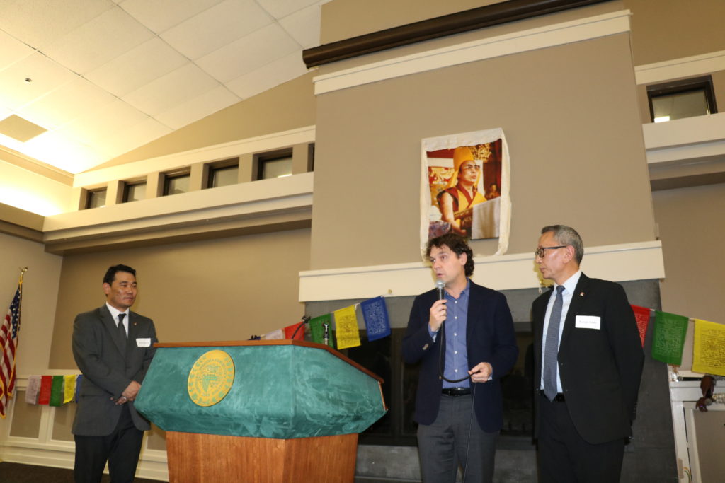 Mr Matteo Meccaci from International; Campaign for Tibet (ICT) speaking at the reception.