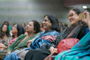 Members of the audience listening to His Holiness the Dalai Lama speaking to the Ladies Wing of the Federation of Indian Chamber and Commerce and Industries in New Delhi, India on January 21, 2017. Photo/Tenzin Choejor/OHHDL