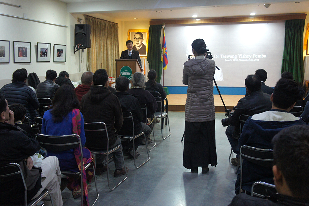 Sikyong Dr Lobsang Sangay delivering keynote address at book launch by late Dr