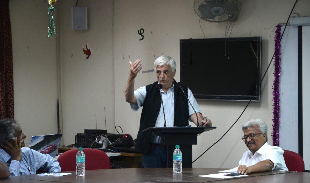 Tibet scholar Claude Arpi at the concluding session of the two-day program, 25 March 2017.