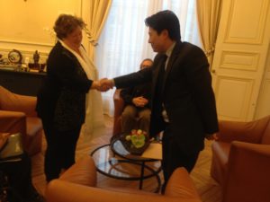Ms Foure', Mayor of Amiens and Rep Tashi Phuntsok.