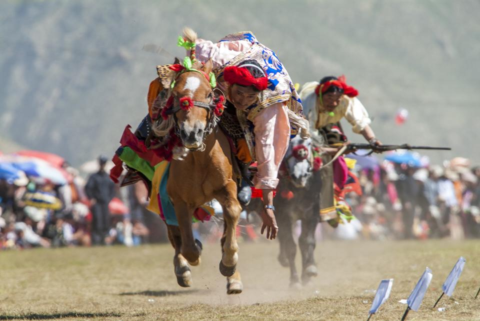 Khampa horseman at the Yushu Horse Racing Festival in Qinghai, in Eastern Tibet.(LightRocket via Getty Images)