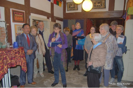 Ms Nora Kircher addressing the inaugural session of the exhibition.