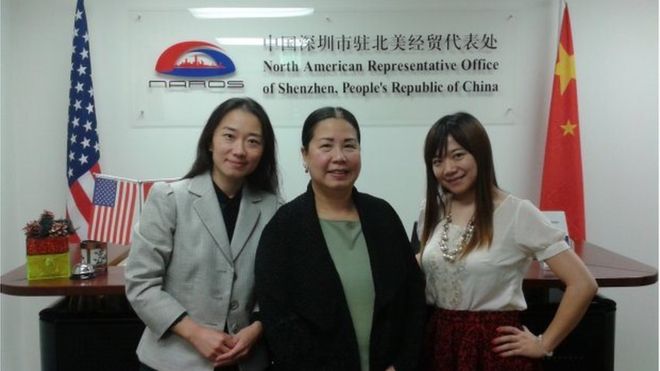 Phan-Gillis (C) travelled to China to promote business opportunities in her hometown of Houston