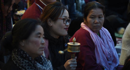 Devotees at His Holiness the Dalai Lama's teaching at Bomdila, Arunachal Pradesh.