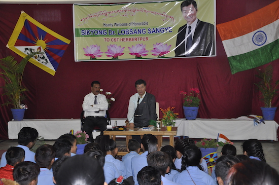 SIkyong interacting with students and staff of CST school Herbertpur, 3 April 2017.