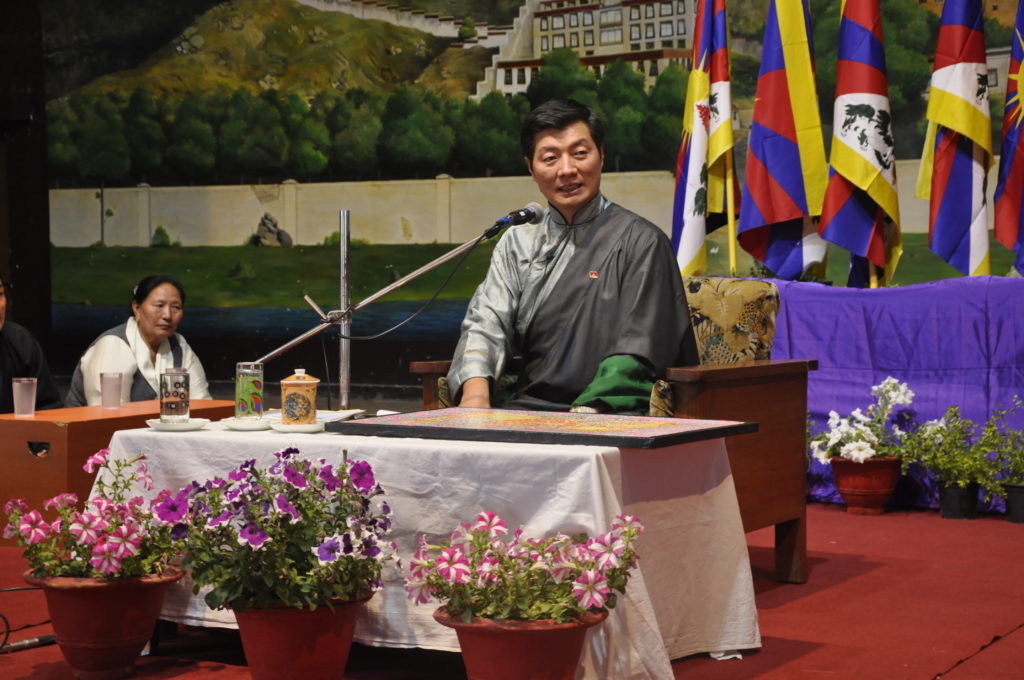 Sikyong addressing students of Selakui school, 1 April 2017.