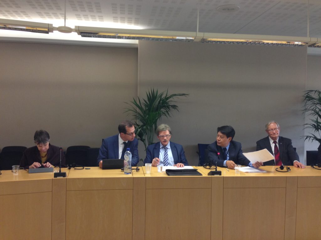 From L to R - MEP Scott-Cato, MEP Sogor, MEP Mann, Representative Tashi Phuntsok and MEP Kelam