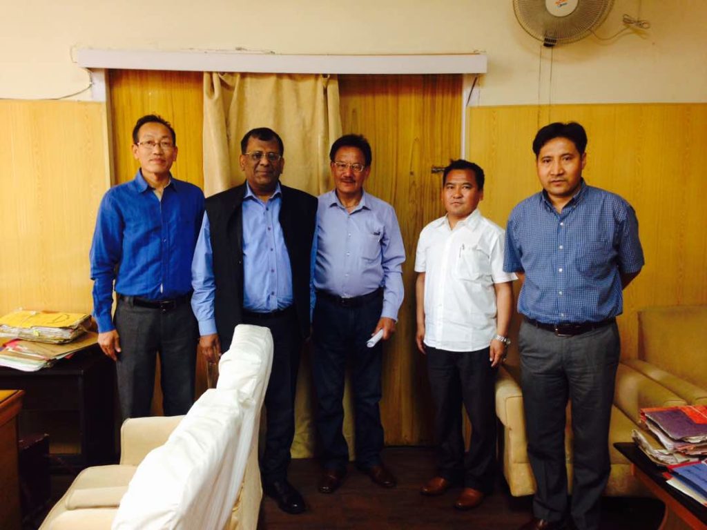 Mr Chhimey Rigzen with CEC, LAHDC Dr. Sonam Dawa and Principal Secretary Home, Mr. R.K Goyal