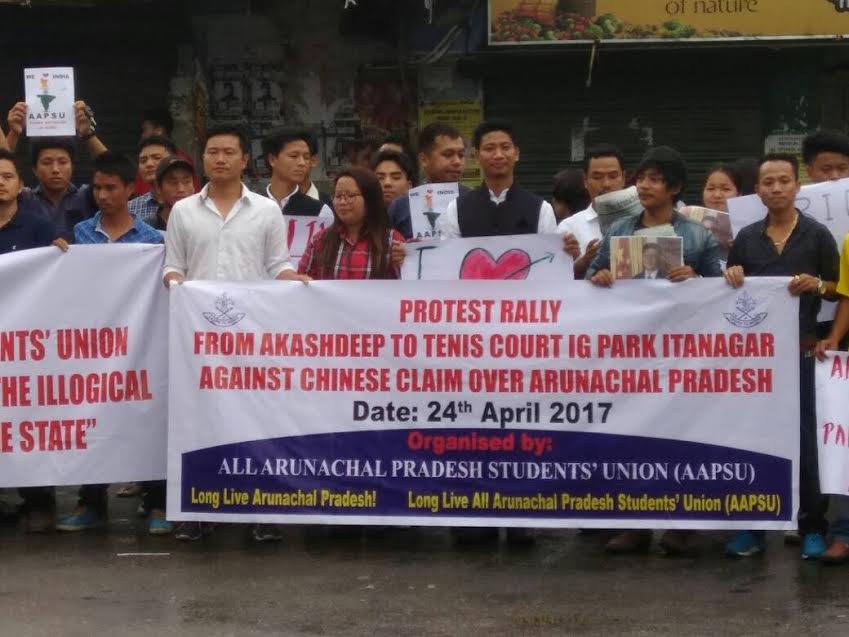 Students leading protests in Arunachal Pradesh