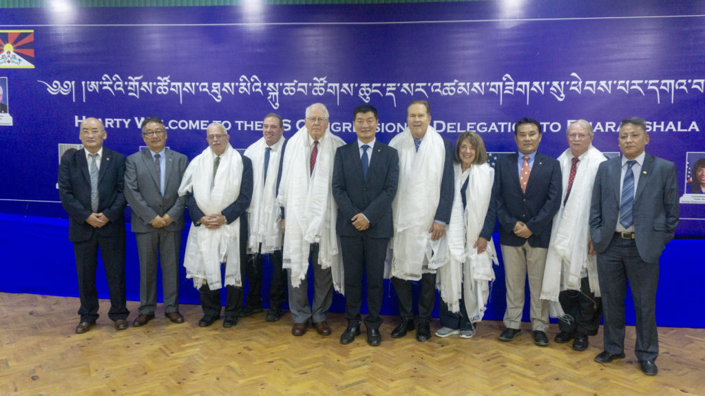 The six bipartisan Congressional delegations of the House of Democracy Partnership with CTA President Dr Sangay and his cabinet ministers. Photo/Tenzin Jigme/CTA