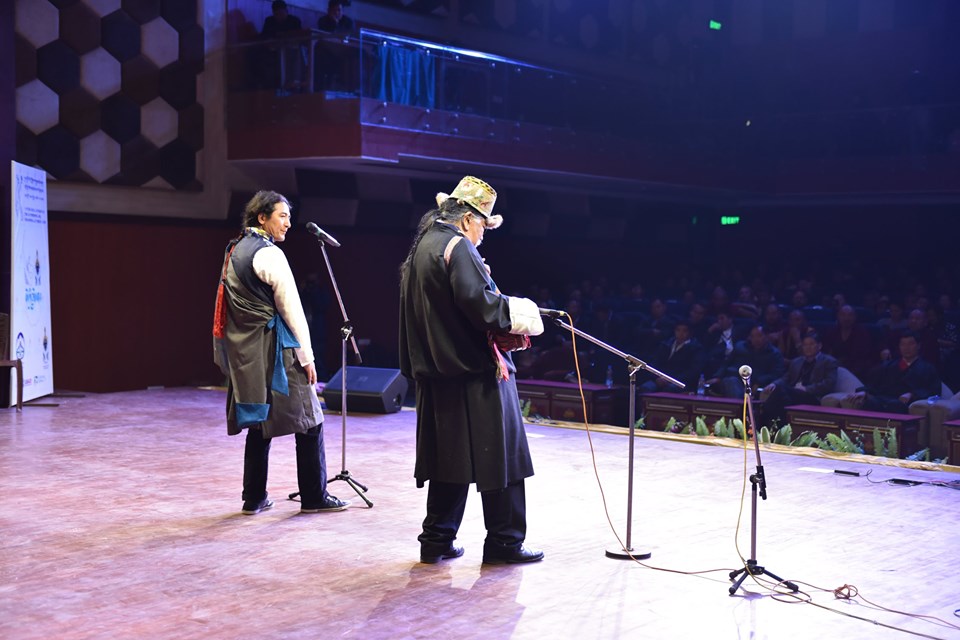 Former TIPA artistes performing Tibetan folk song and the crowd attentively listening the lyrics. Photo|Tenzin Jigme|CTA