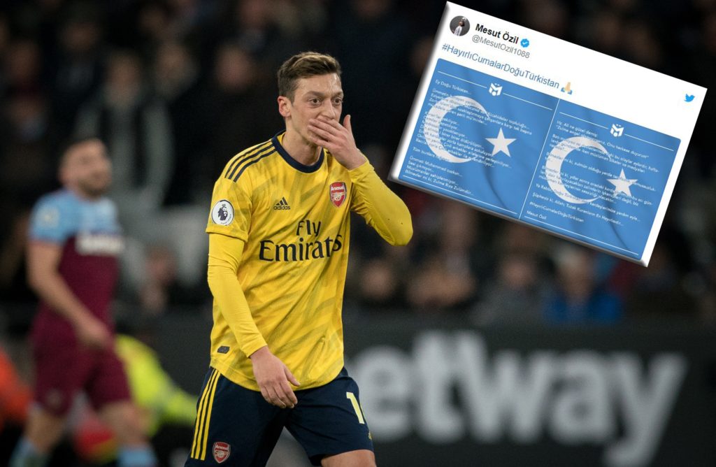 Mesut Ozil had criticized the Muslim states on social media for their reluctance to the situation of the Uighurs in China. image: imago images / prime media images / screenshot twitter / watson montage