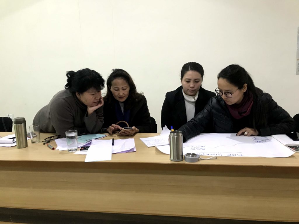 Chief Counselor Dolkar Wangmo la, Department of Education with other members of the Internal Committee engaged in a discussion at the workshop. Photo/ CTA