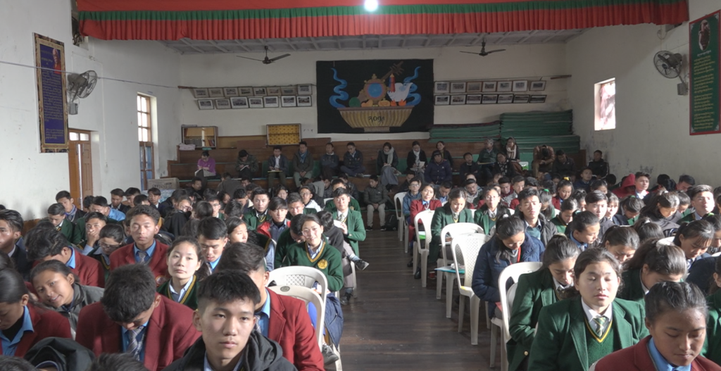 Students of Class X at the Leadership Workshop held in Lower TCV, Dharamsala by the Department of Education.