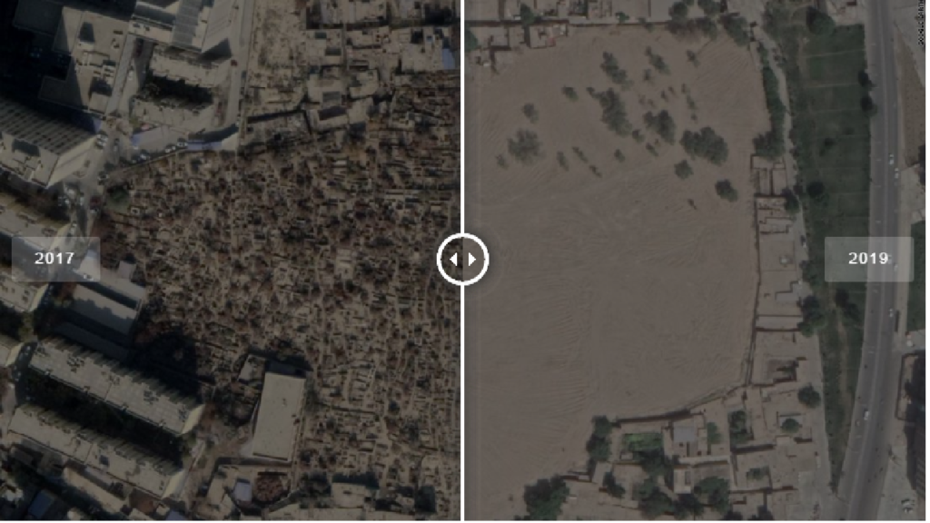 The Sultanim Cemetery in the center of Hotan City is one of the most famous ancient cemeteries in Xinjiang. It was destroyed between January to March 2019.