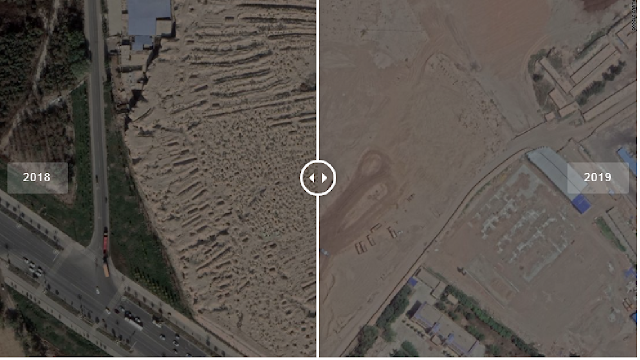 This cemetery was located northwest of the city of Aksu, Xinjiang. It was destroyed and relocated between February and March 2019.