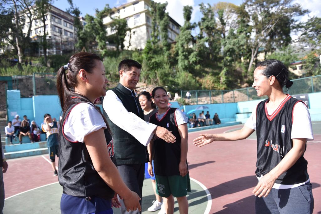 Ms. Tenzin Zeydhan participates at the CTA's Women's basketball match.