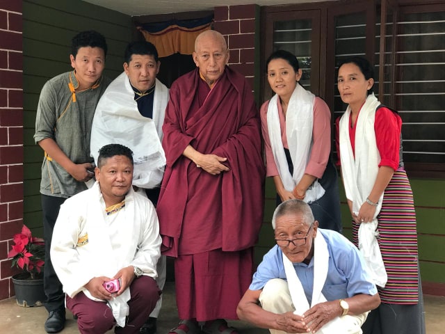 The staff of Hunsur Rabgayling Tibetan Settlement Office with Kasur Prof. Samdhong Rinpoche after a public Talk. 