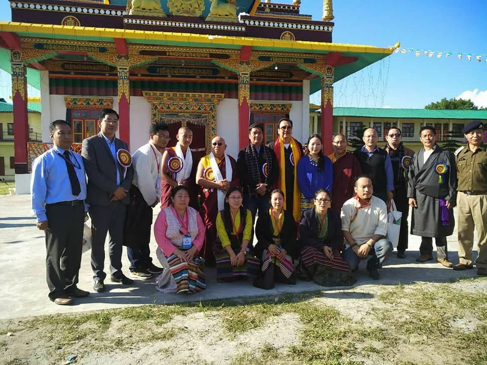 A group photo with Chief Minster Pema Khandu and the ministers during the inauguration of Jangchup Choeling Monastary. 