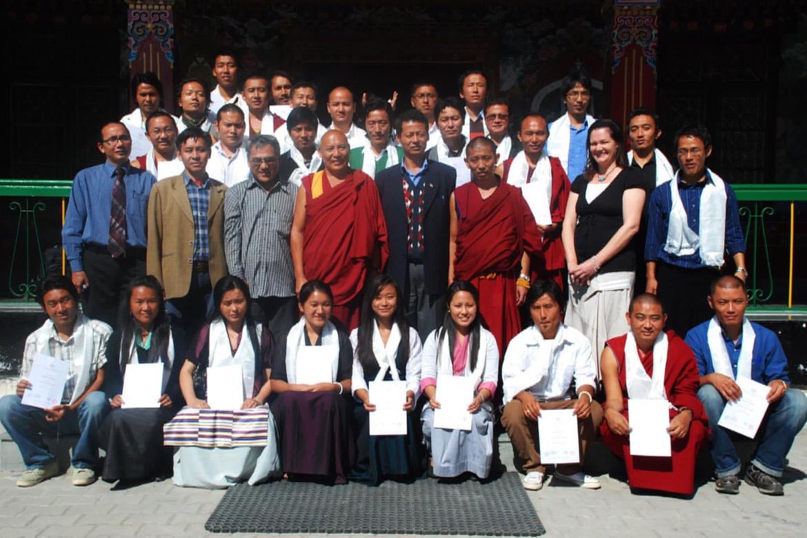 Mr Tenzin Sonam as one of the participants of the Tibetan language workshop for Tibetan youth at the Library of Tibetan Works and Archives. 