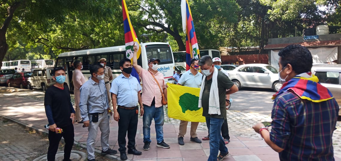 Mr. Phuntsok Topgyal attends the peace protest at Jantar Mantar, Delhi, organised by ITCO.