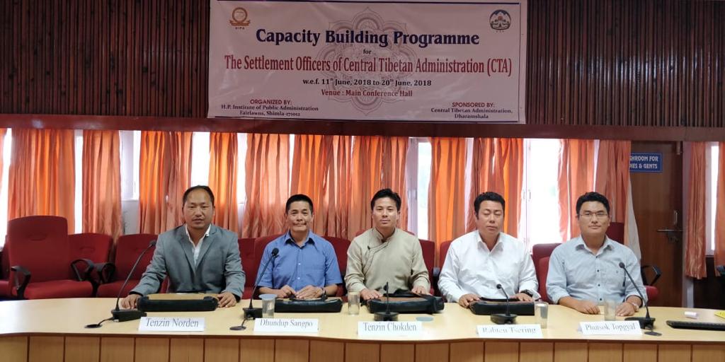 Mr. Phuntsok Topgyal with fellow settlement officers at the Capacity Building Programme for Settlement Officer in HIPA, Shimla 2018