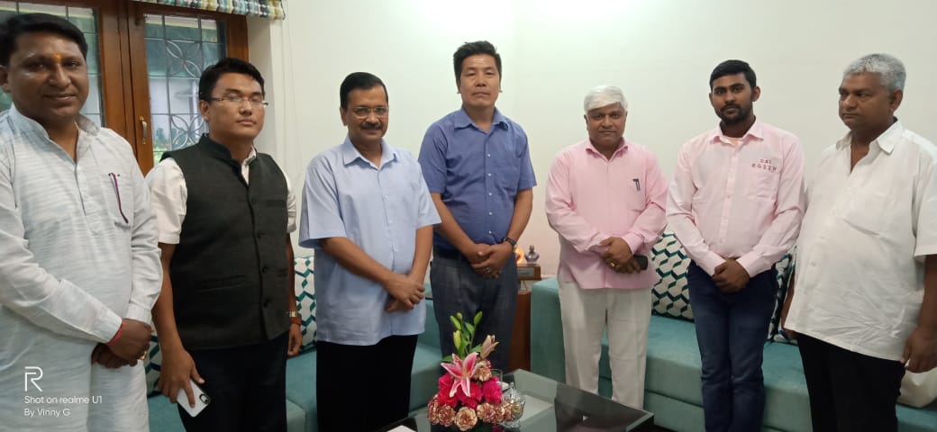Mr. Phuntsok Topgyal with Delhi Chief Minister Shri. Arvind Kejriwal Ji at his residence, Delhi. 
