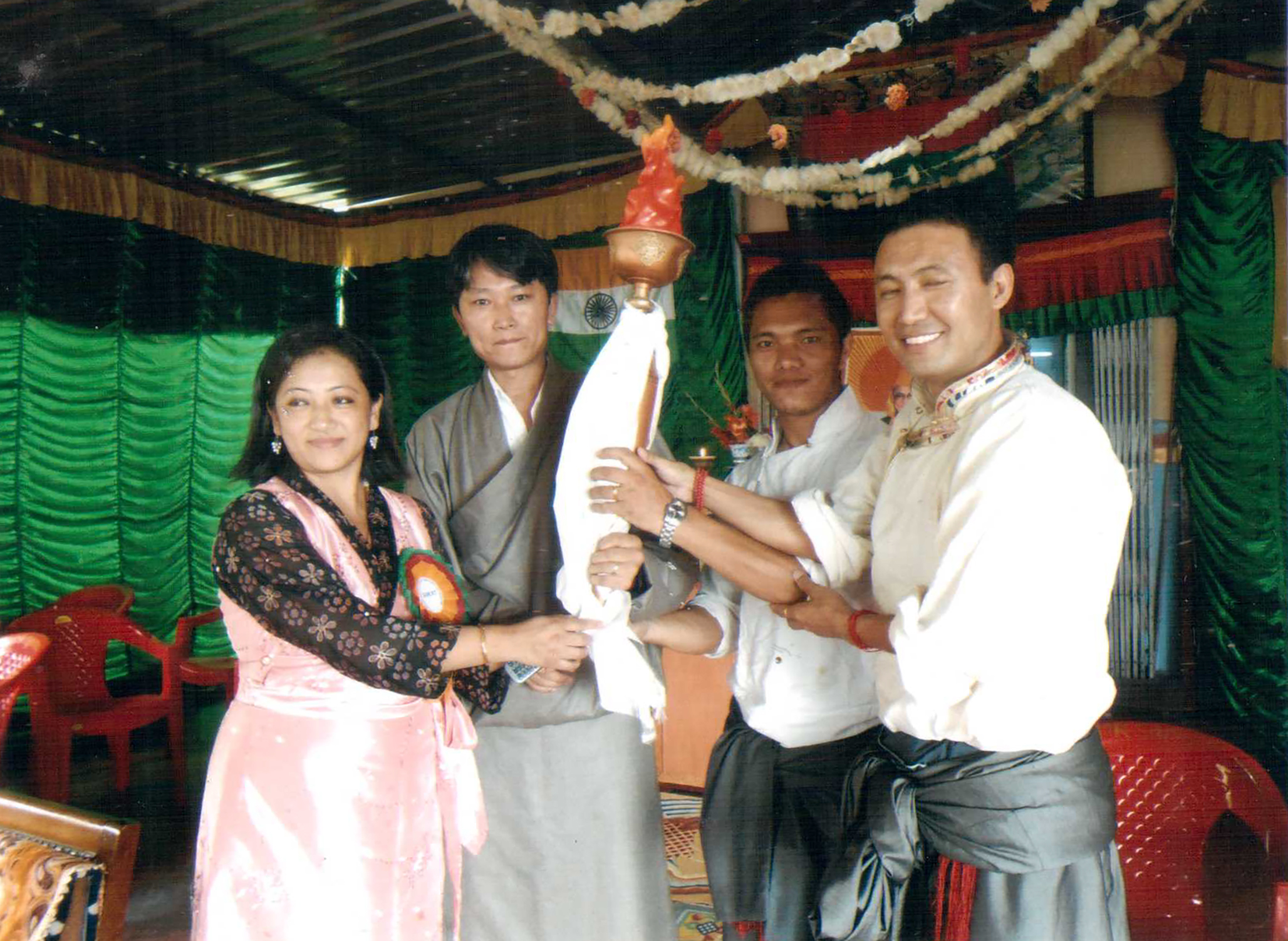 The Flame of Truth torch relay reaches Shillong Tibetan Settlement, initiated by Tibetan Parliament in Exile, 2012. 