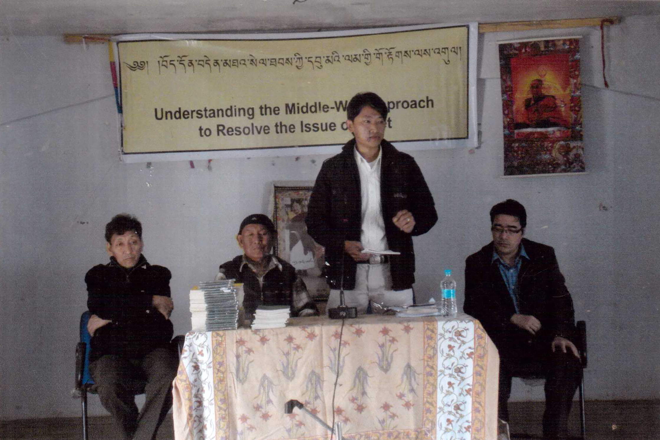Mr. Lhakpa Tsering conducting Middle Way Approach Workshop at Shillong Tibetan Settlement. 