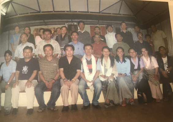 A group photo with Education Kalon and fellow CTA civil servants in 2009. 
