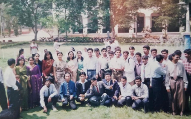 Mr. Dawa with his classmate at ST Philomena's college in Mysore, 1998. 