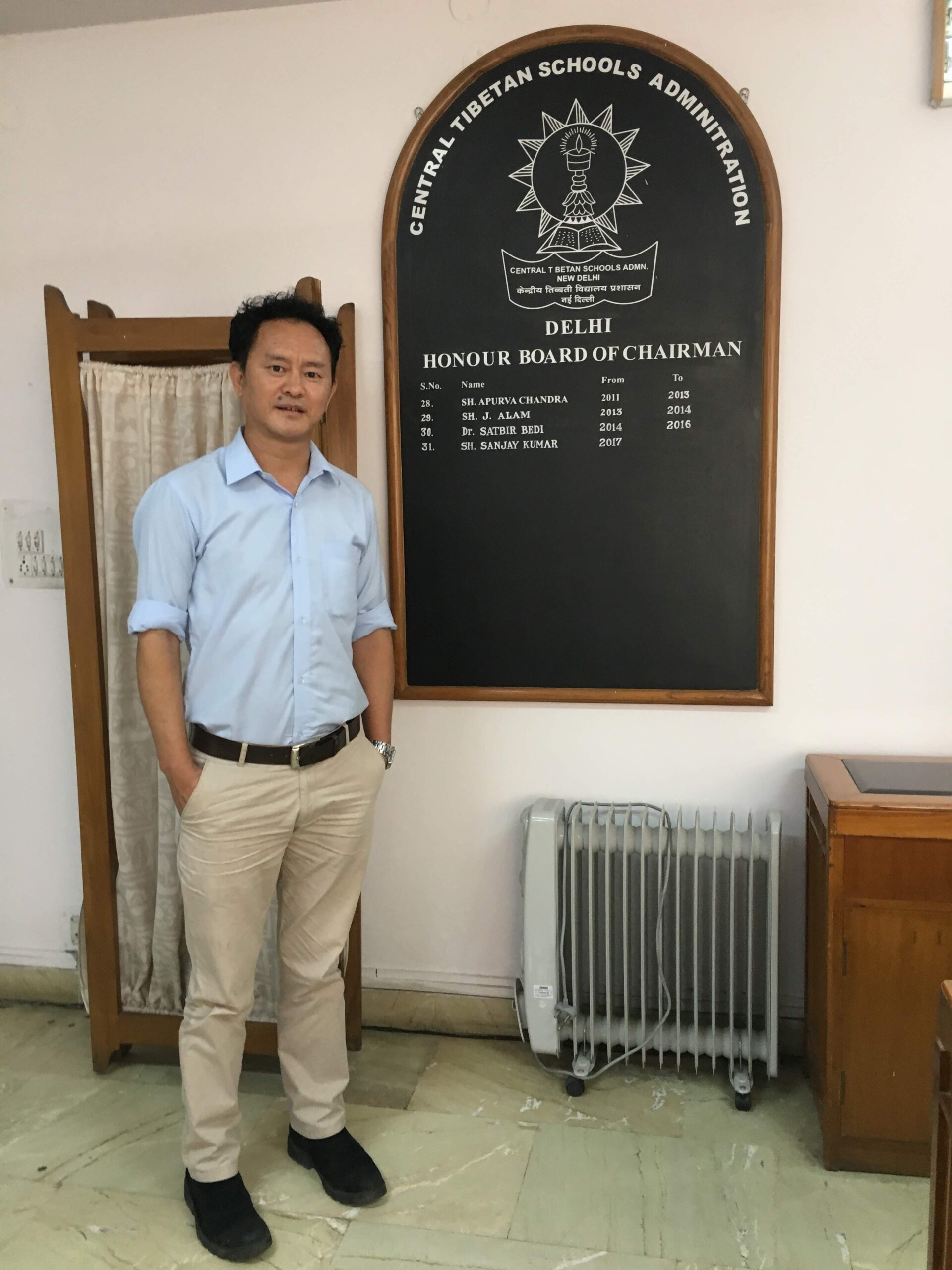 Namgyal Dhondup during one of the meetings at CTSA head office, Delhi, 2018. 