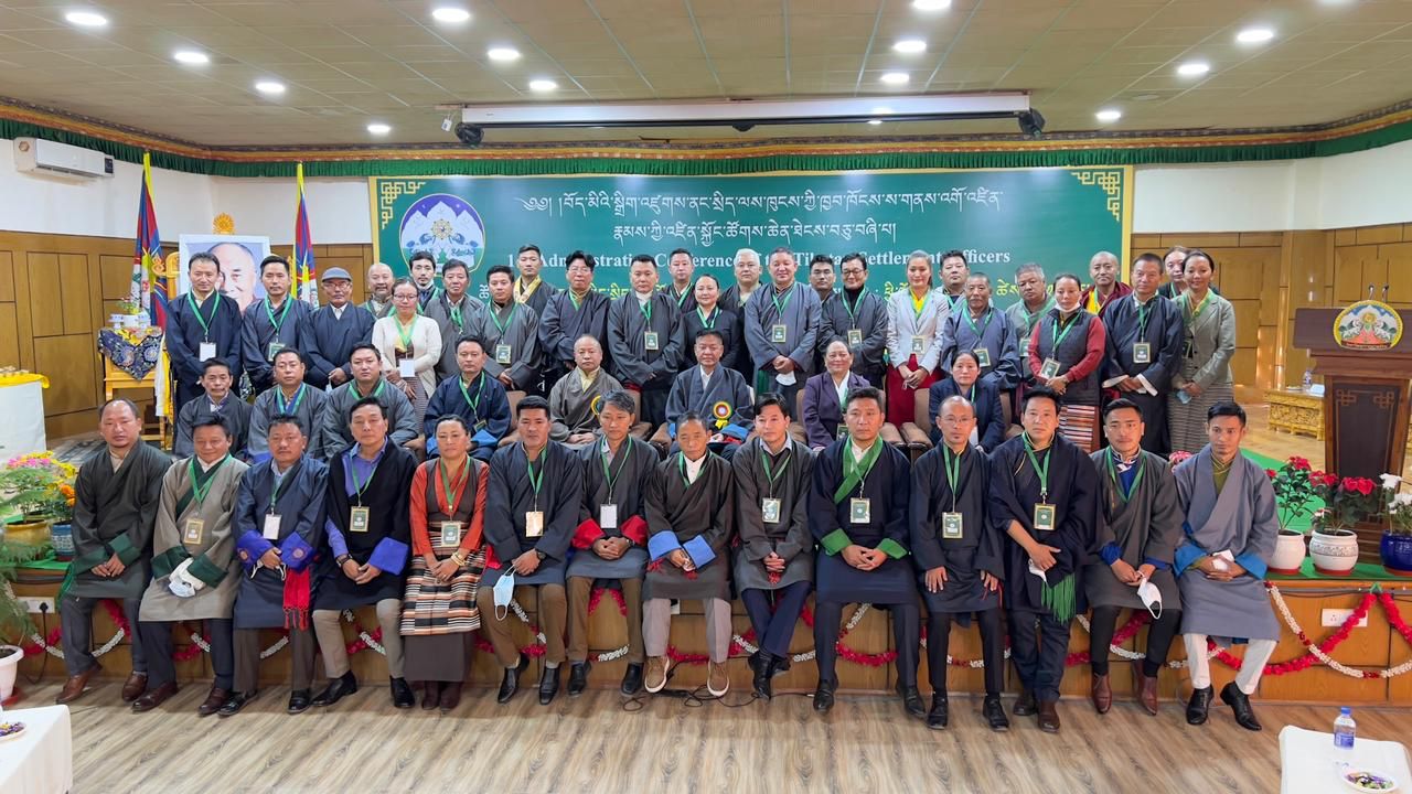 A group photo of the officers of the settlement with Sikyong Penpa Tsering during the 14th Administrative Conference of Tibetan Settlement. 