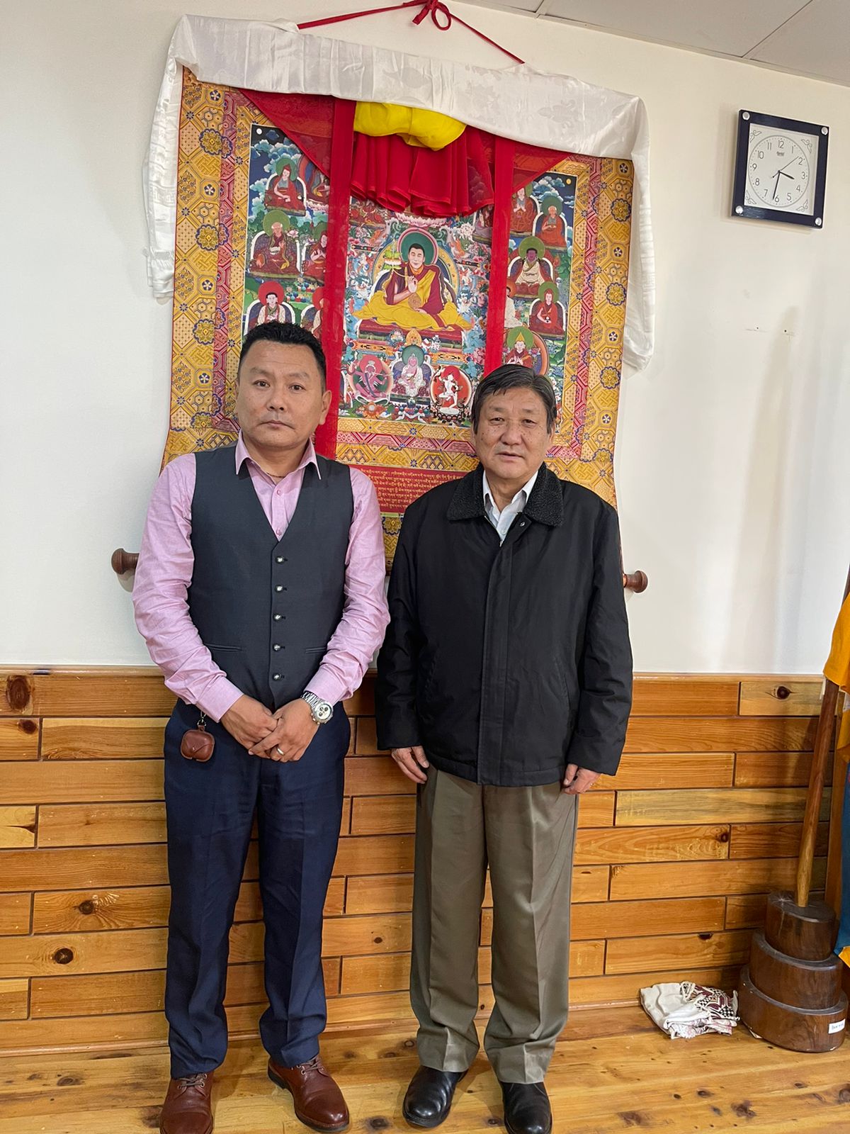 Mr Chemi Dorjee with Tibetan Supreme Justice Commissioner Sonam Norbu Dagpo (then) at Tibetan Supreme Justice Commission.