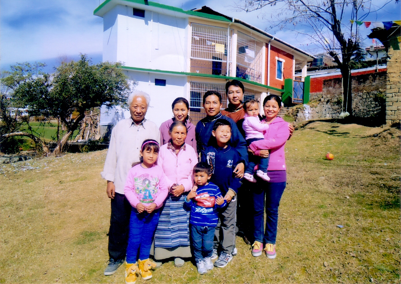 Mr Tenzin Dorjee with his family members at Bir in 2013. 
