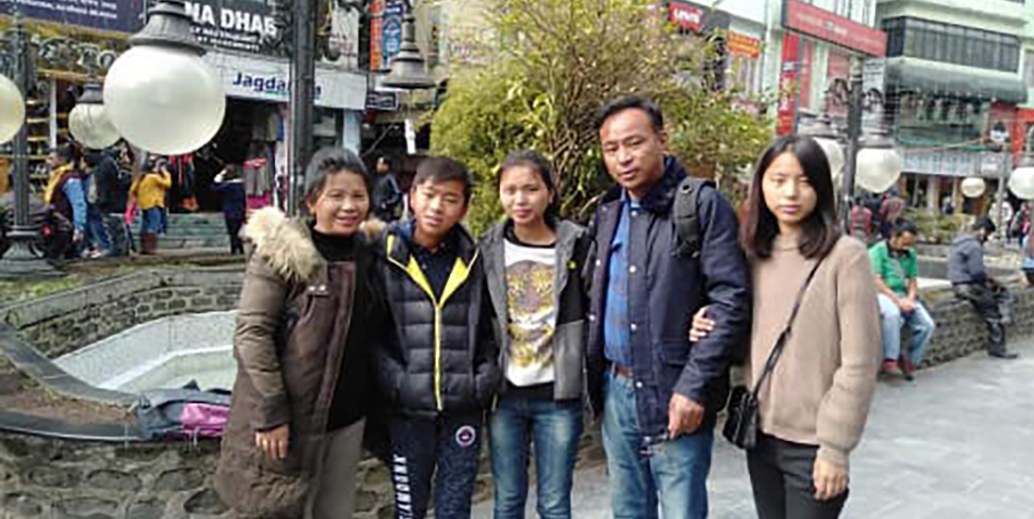 Mr Karma Tenpa with his family. 