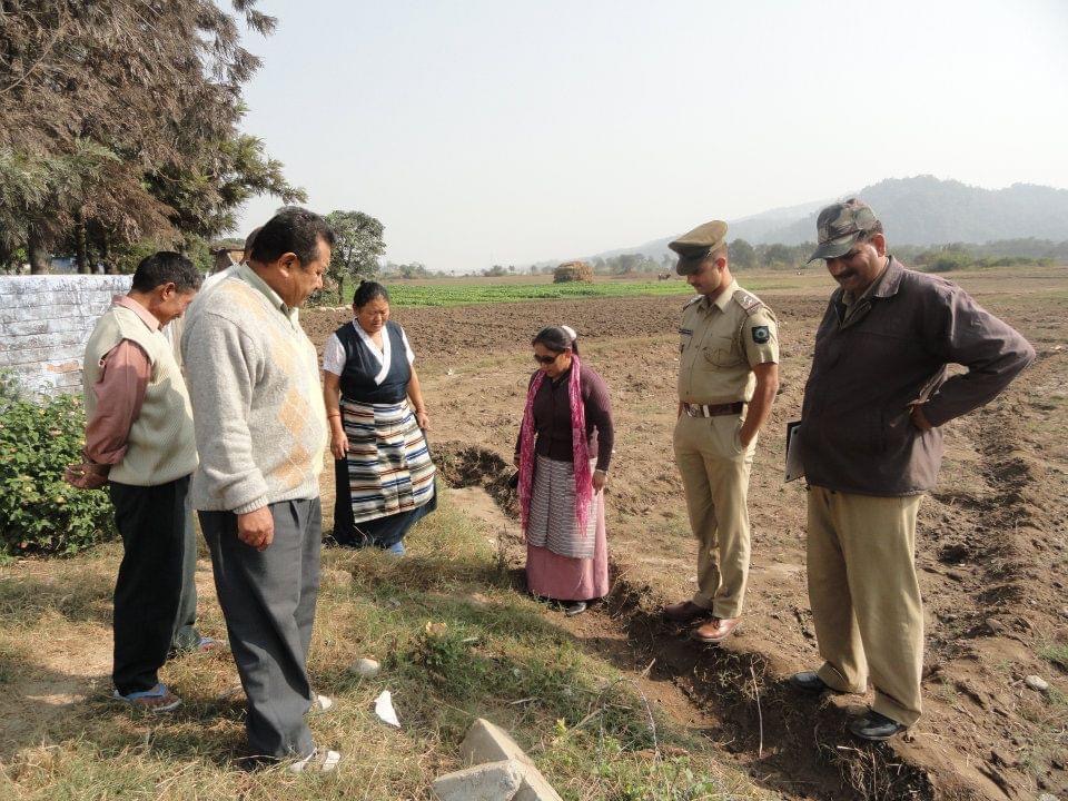 Mrs. Karma Dolma, as the Poanta Cholsum Settlement officer, with the help of Sub-Inspector, Tehsildhar and Patwari solved the boundary dispute with the neighbouring local Indian land. 