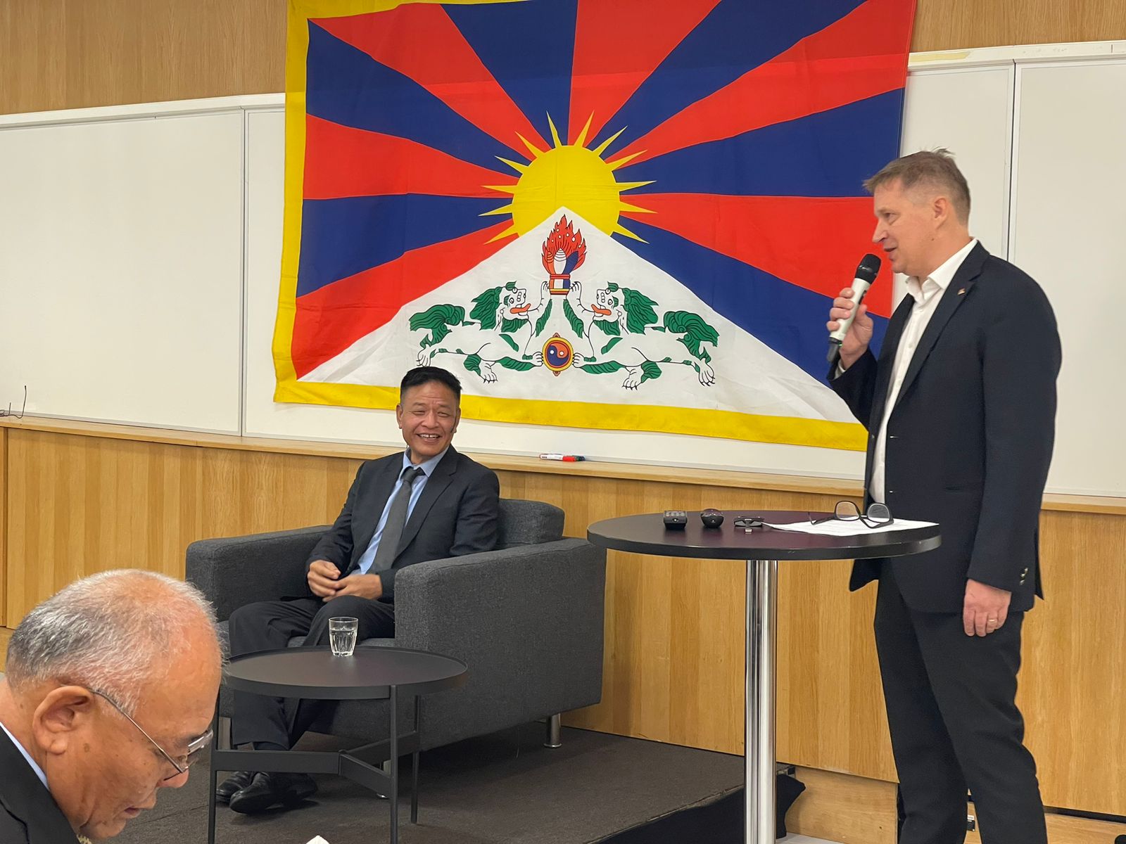 Sikyong Penpa Tsering meeting with Swedish Tibet Committee; Session moderated by Mattias Bjornerstedt, President, Swedish Tibet Committee. 