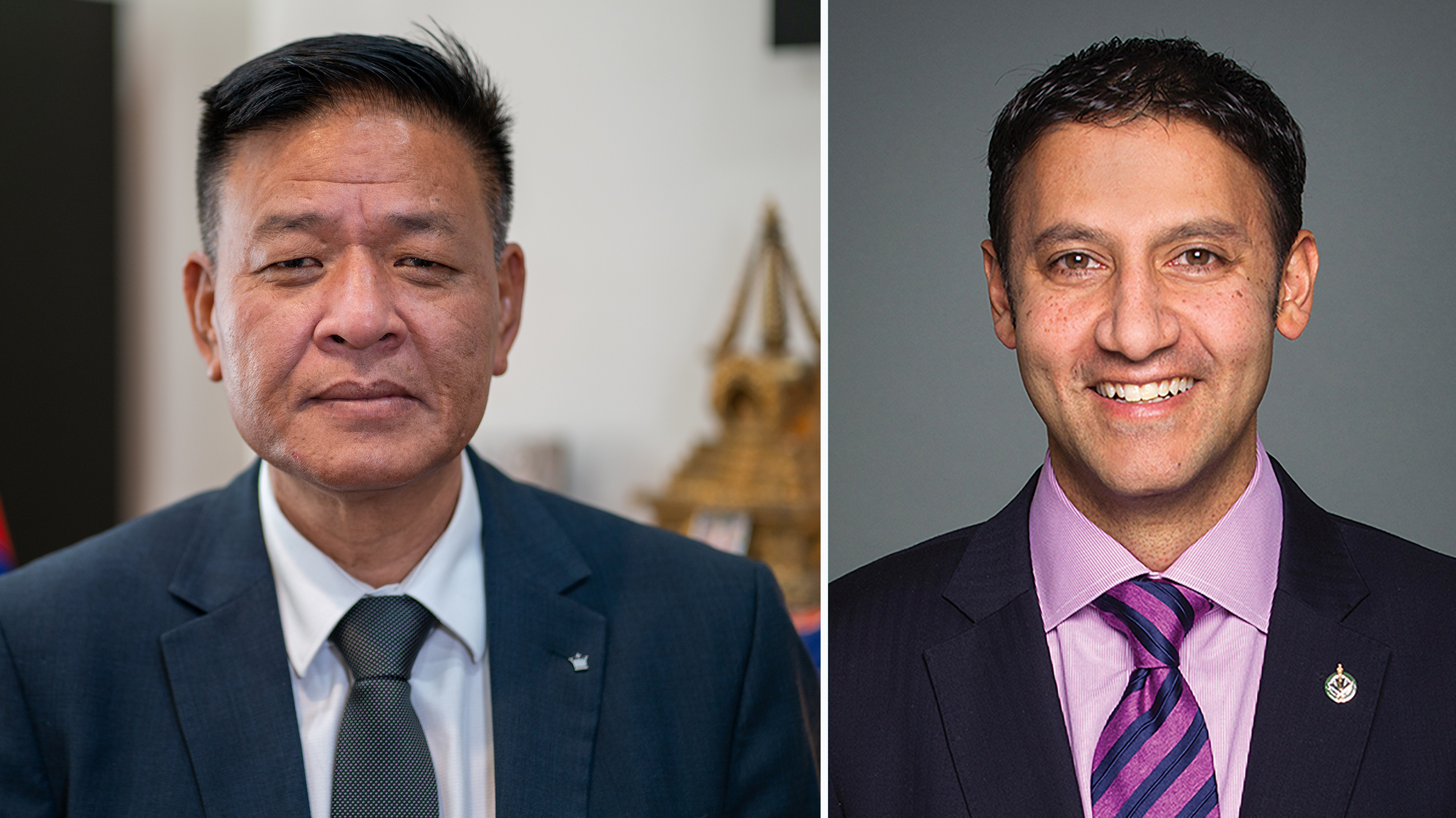 Sikyong Penpa Tsering, Central Tibetan Administration (L) and Canadian MP Arif Virani, Minister of Justice and Attorney General (R)