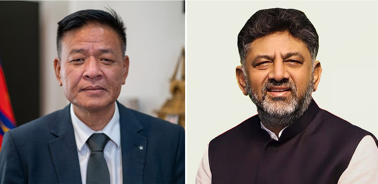 Sikyong Penpa Tsering Congratulates Shri D.K. Shivakumar on Assuming Office as Karnataka’s 34th Chief Minister